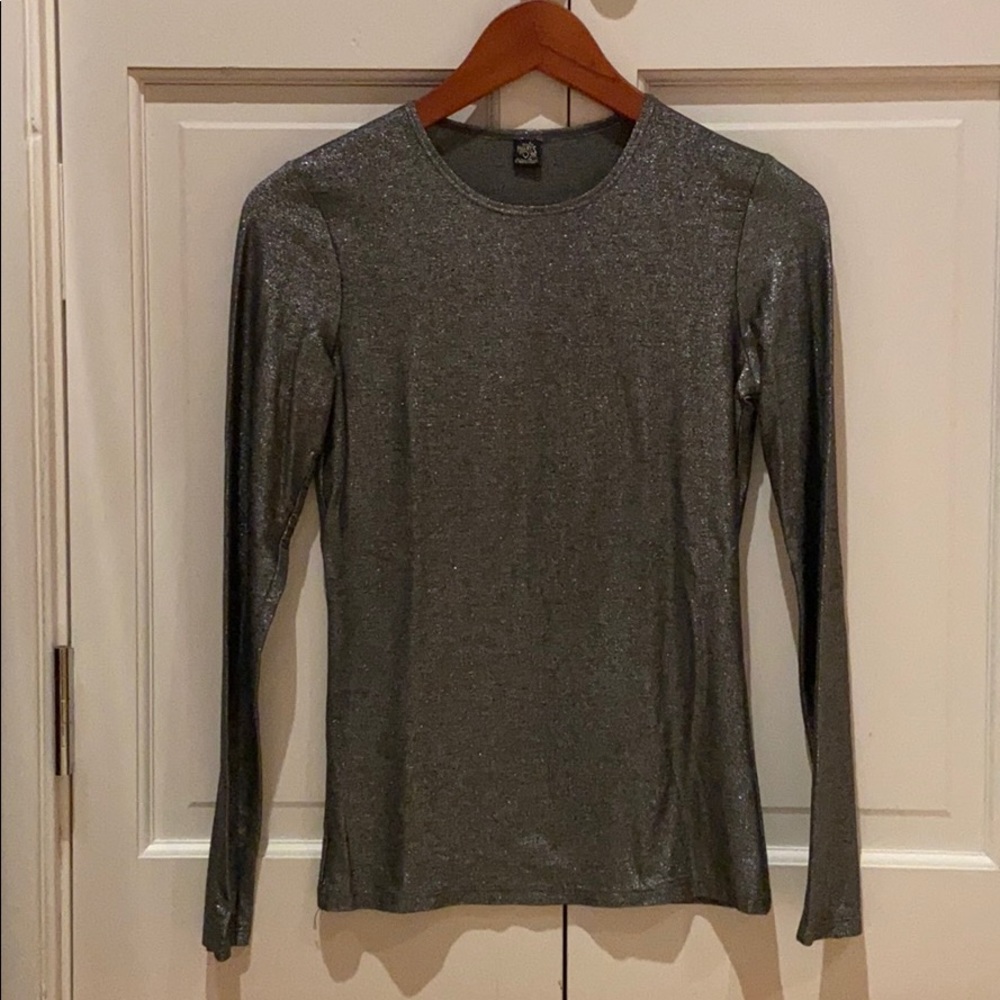 only hearts silver shimmer long sleeve tee